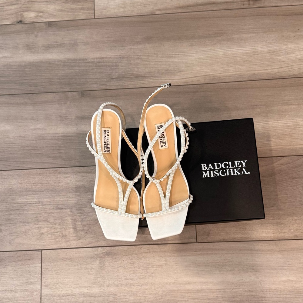 Badgley Mischka Elegant White Heels